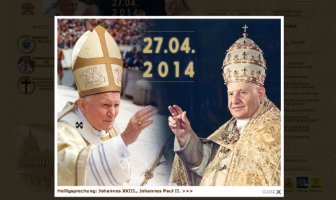 Screenshot vatican.va zur Heiligsprechung am 27. April 2014